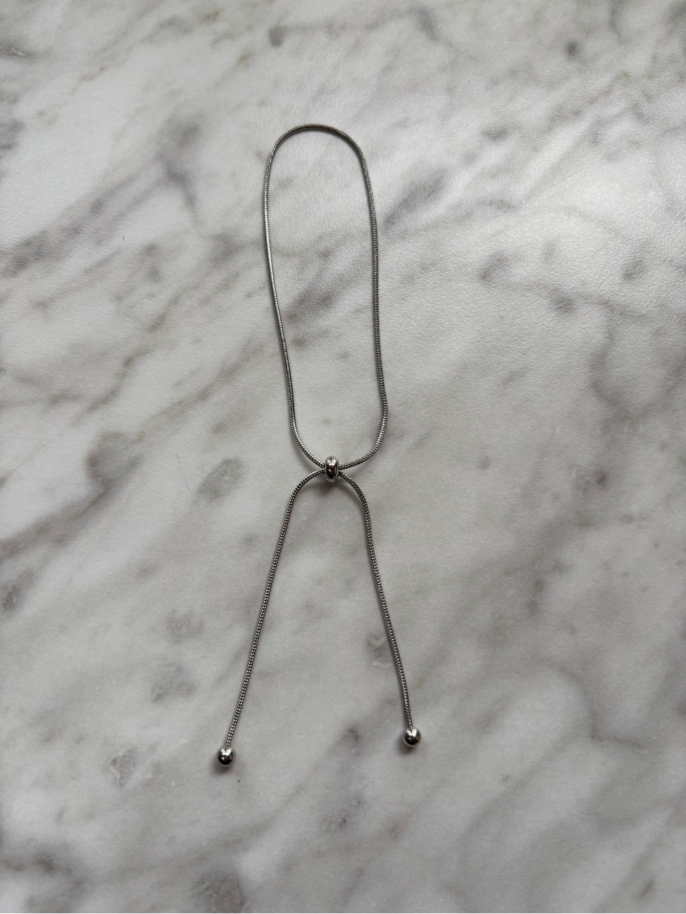Silver Adjustable Slide Lariat Anklet - Ankle Bracelet